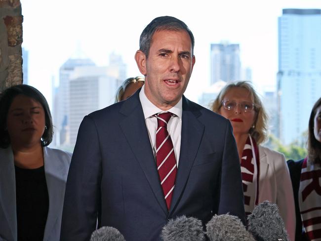 BRISBANE, AUSTRALIA - MAY 28, 2025:  Finance Minister Jim Chalmers during a press conference in Brisbane. Picture: Tertius Pickard