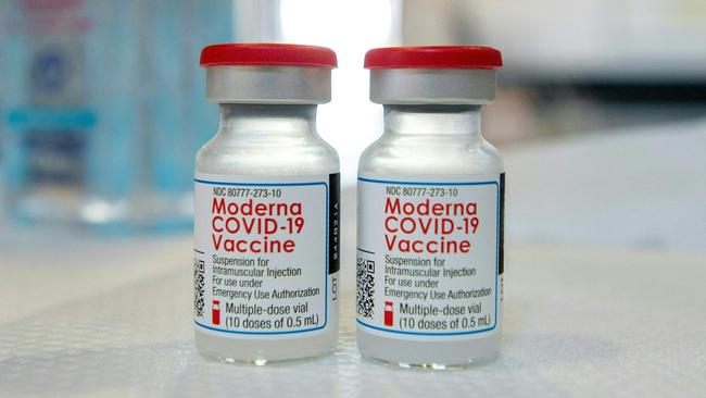 Moderna vials at a mobile Covid-19 vaccination clinic in Bridgeport, Connecticut. Picture: AFP