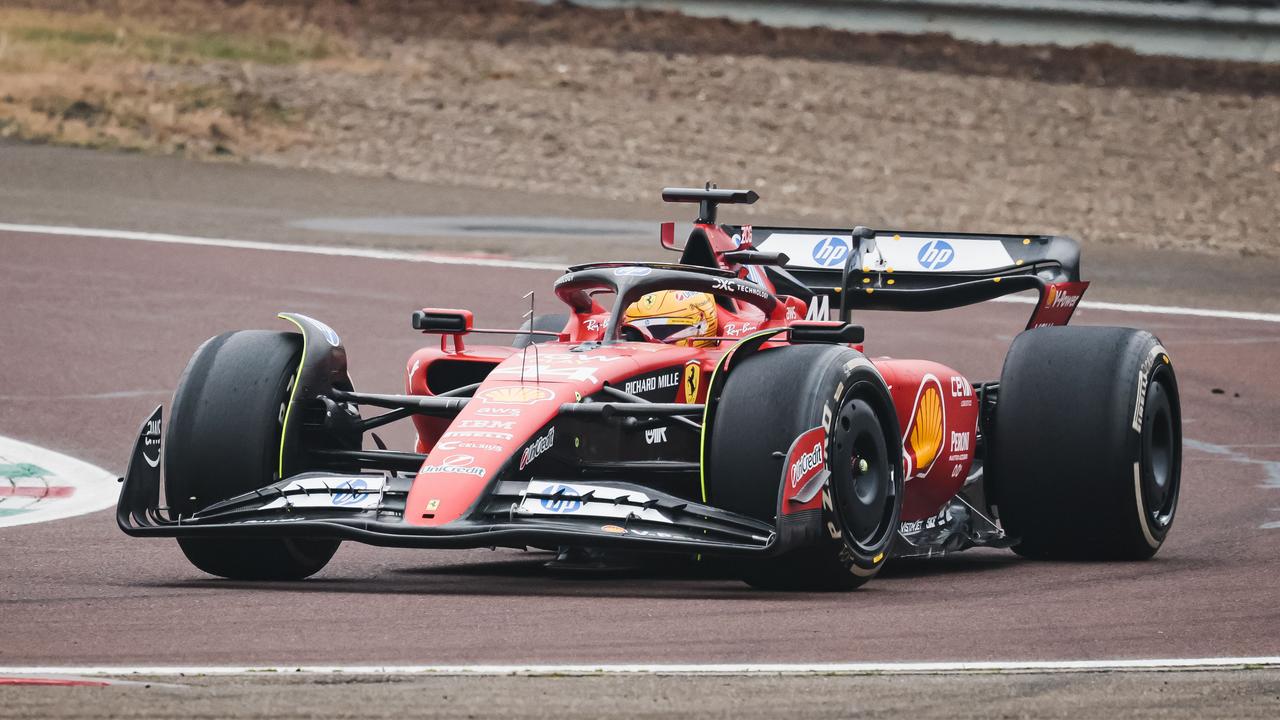 Hamilton Experiences Joy of Driving a Ferrari on Track for the First Time