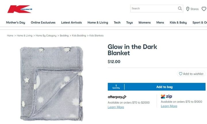 Kmart glow in the dark online blanket