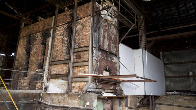 Remains of one of two original boilers inside the sawmill at Allies Creek. Picture: Lachie Millard