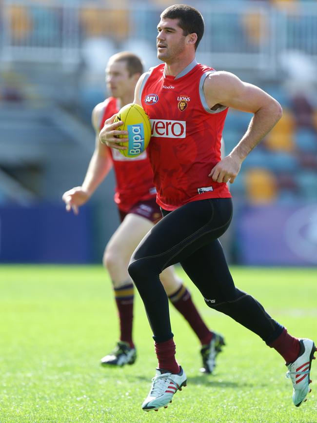 Jonathan Brown at Brisbane Lions training at the Gabba.