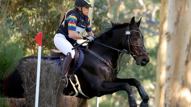 South Australian rider and former Olympian Megan Jones on Toulando during the Cross Country 4 star event. Picture: NCA NewsWire / Kelly Barnes