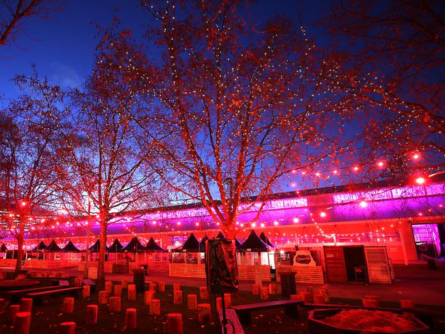 Salamanca Lawns transformed for the Dark Mofo Winter Feast. Picture: SAM ROSEWARNE