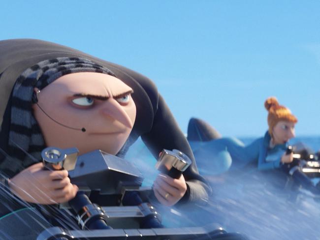 Gru and Lucy (voiced by Kristen Wiig) race into action in Despicable Me 3. The franchise has grossed more than $91 million at the Australian box office. Picture: Illumination / Universal Pictures