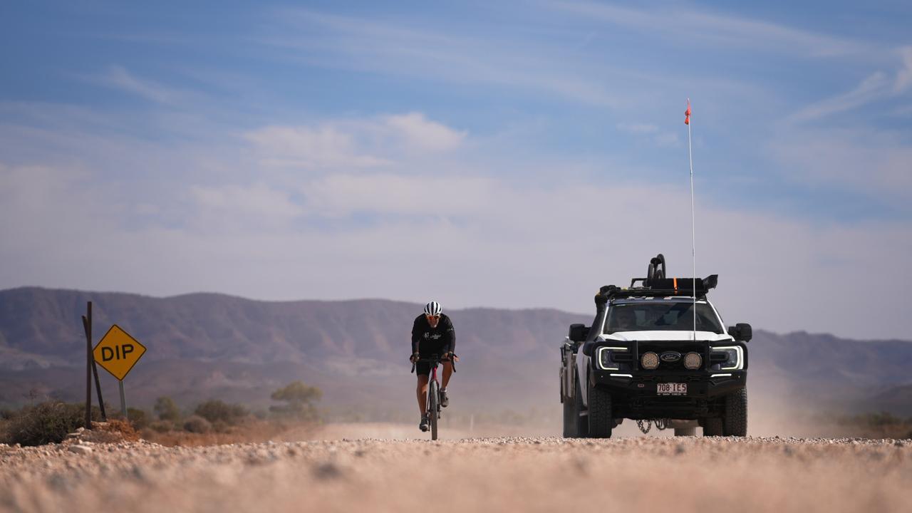 Ross Abraham during his bike across Australia to raise funds for the Beautiful Crazy charity.