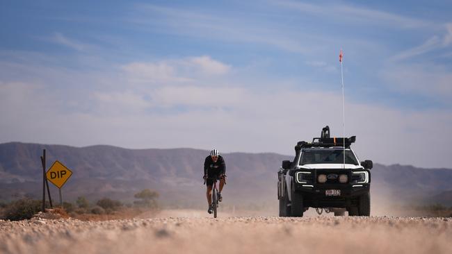 Ross Abraham during his bike across Australia to raise funds for the Beautiful Crazy charity.