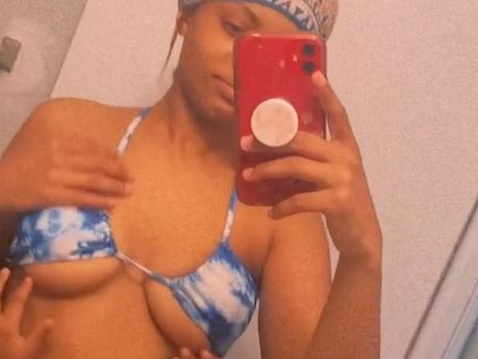 A woman on TikTok revealed her toddler's reaction to the racy swimwear trend. Picture: TikTok/