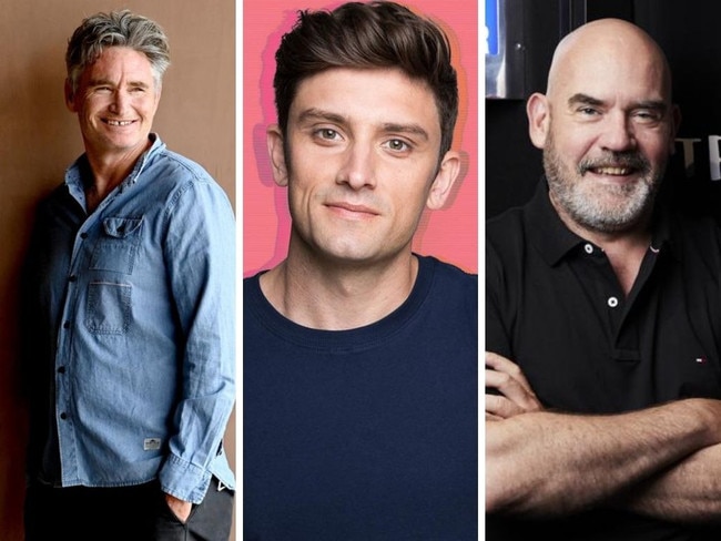 Dave Hughes, Sam Taunton and Marty Sheargold share the jokes they wish they never told. Picture: Supplied