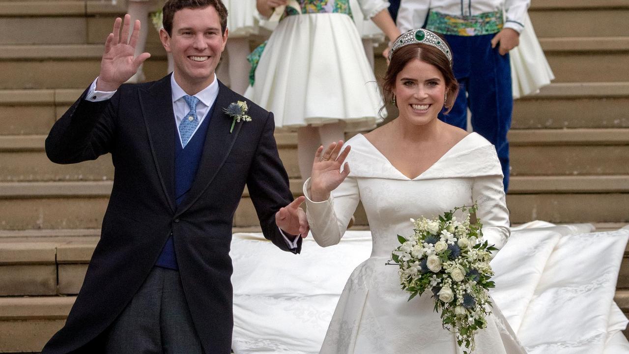 Princess Eugenie of York and her husband Jack Brooksbank. Picture: Steve Parsons / POOL / AFP