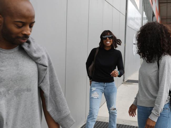 Kelly Rowland leaving the Sky Zone trampoline after visiting with her husband Tim Witherspoon. Picture: Brianne Makin