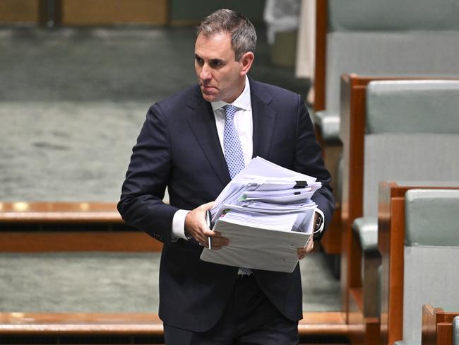 CANBERRA, AUSTRALIA  - NewsWire Photos - November 26, 2024: Federal Treasurer Jim Chalmers during Question Time at Parliament House in Canberra. Picture: NewsWire / Martin Ollman