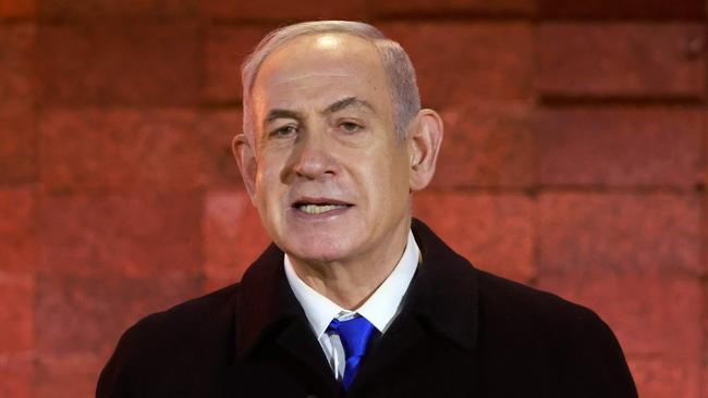 Israeli Prime Minister Benjamin Netanyahu in Jerusalem on Sunday. Picture: AFP