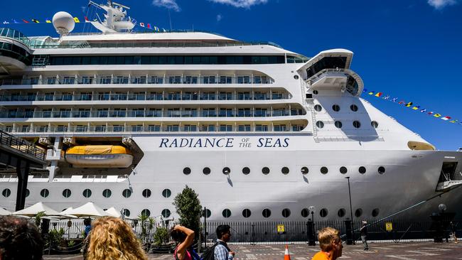 Radiance of the Seas in Sydney in 2017. Picture: Brendan Esposito)