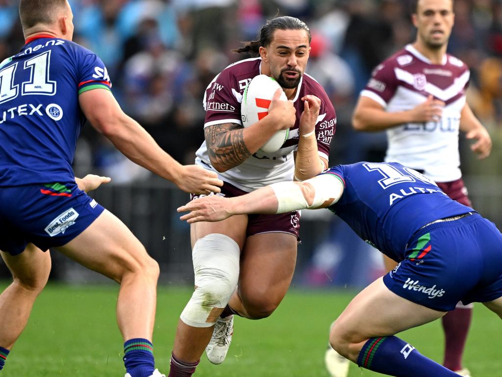 Josh Aloiai copped a dangerous conduct charge. Picture: Hannah Peters/Getty Images