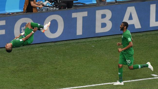 Salem Aldawsari of Saudi Arabia celebrates. (Photo by Laurence Griffiths/Getty Images)