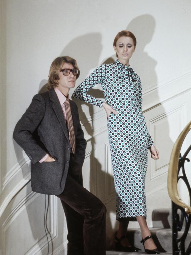 Yves Saint-Laurent during the presentation of its collection Spring, 1969. Picture: Getty Images