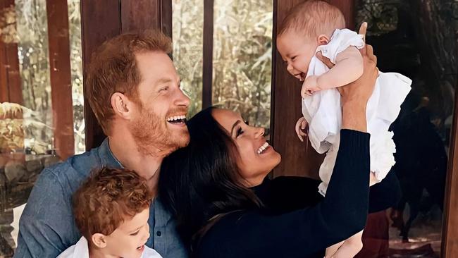 The Duke and Duchess of Sussex with Archie and Lilibet in their 2021 Christmas card.