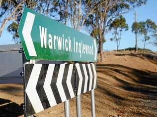 The Cunningham Highway west of Warwick. Picture: Gerard Walsh