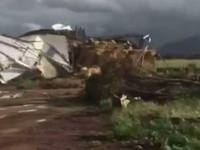 Destruction caused by a tornado that touched down near Melrose in SA. Picture: ABC