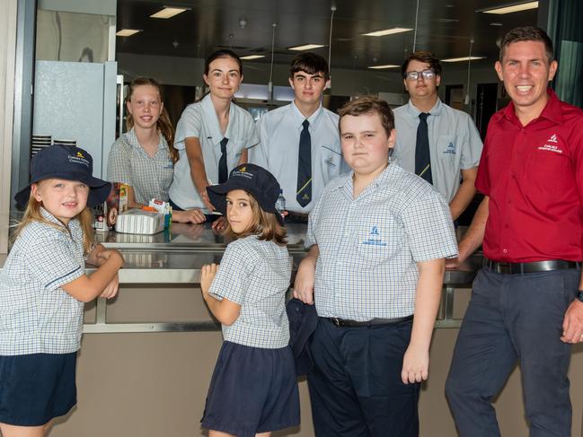 L-R: (back) Dana Tapp, Tate Francis, Tommy Stringer, Emily Skinner, L-R: (front) Chelsea Naylor, Liana Cole, Toby Edwards and Dale Skinner at Carlisle Adventist College. Picture: Michaela Harlow