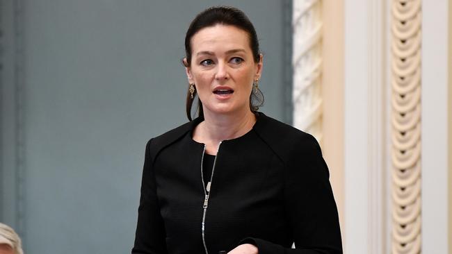 Queensland Minister for Children and Youth Justice Leanne Linard speaks during Question Time at Parliament House. Picture: NCA NewsWire / Dan Peled