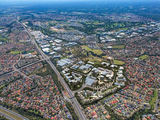 An aerial view of the proposed Norwest development.