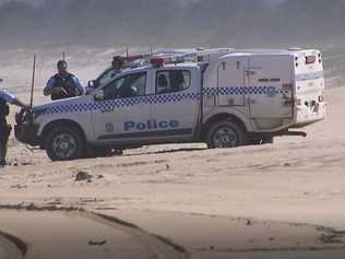 Police have established a crime scene at North Beach Mylestom after human remains were found on the beach this afternoon. Picture: Frank Redward