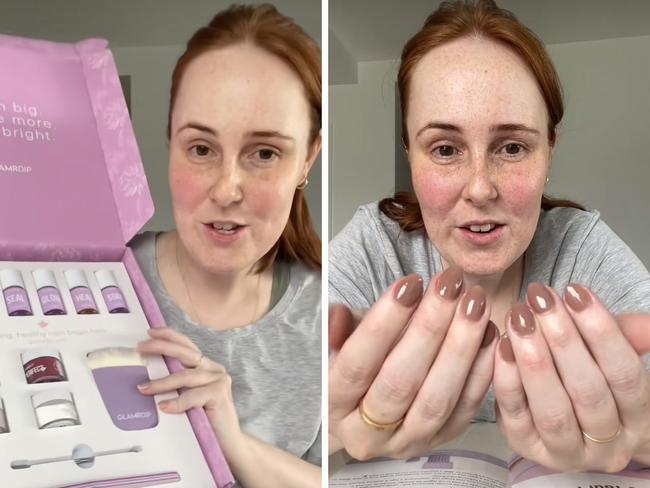 This beginner-friendly nail kit helped me save time and money. Picture: TikTok/@courtneymangan