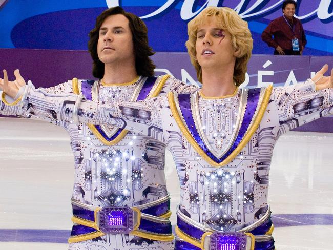 21/06/2007 WIRE: Actor Will Ferrell with Jon Heder in scene from film "Blades of Glory"  /Films/Titles/Blades/of/Glory