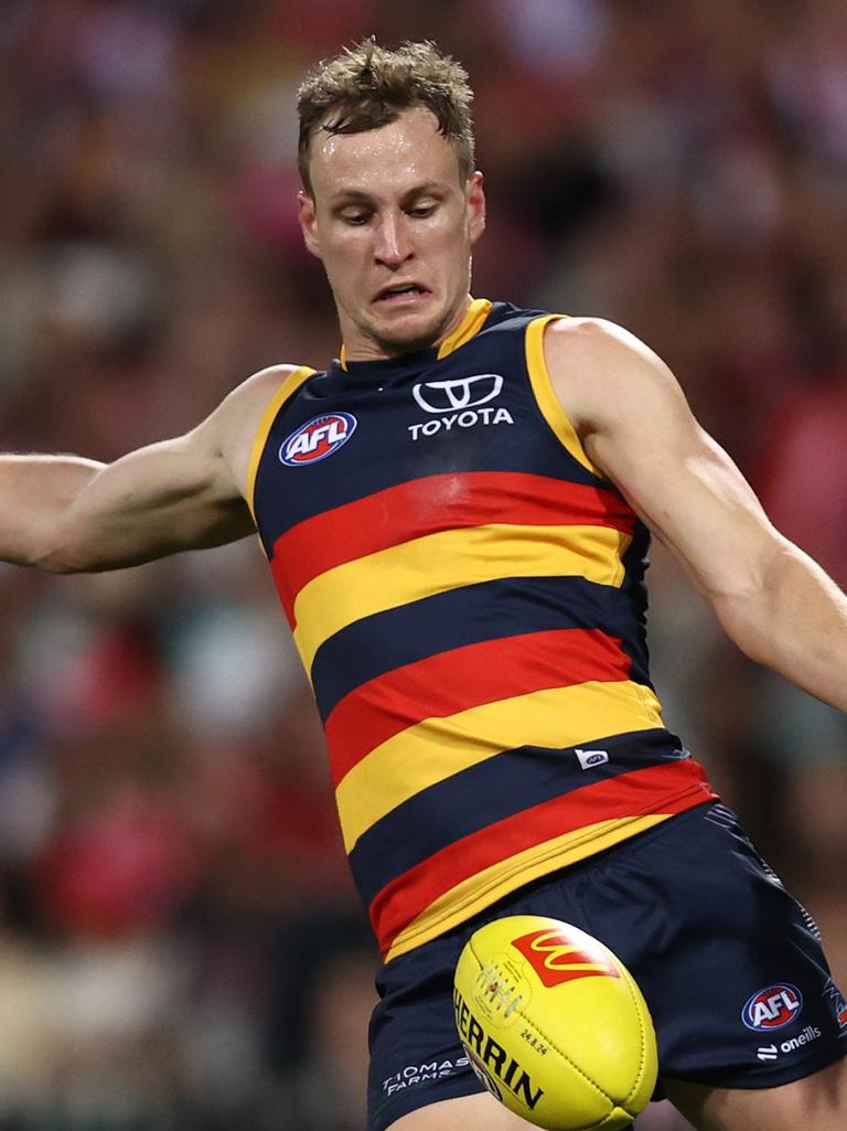 Jordan Dawson led from the front. Picture: Jason McCawley/AFL Photos/via Getty Images