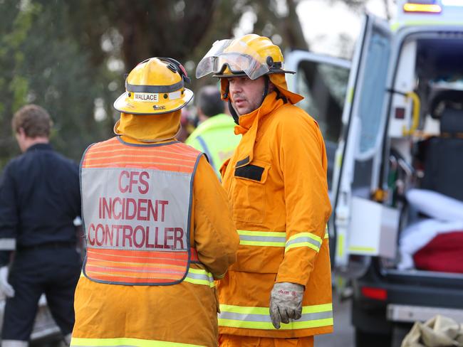 A generic image of CFS crew at a serious car accident on Kangarilla Road near McLaren Flat early this afternoon. Emergency services are in attendance. 15/07/15  Picture: Stephen Laffer