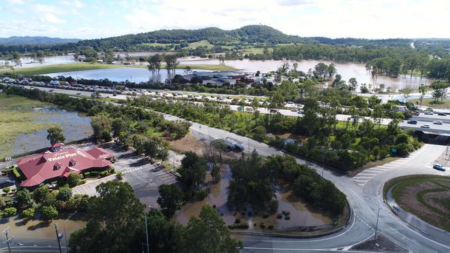 Aerial view of the iconic Yatala Pies – an icon that suffered no damage. Picture: Glenn Hampson