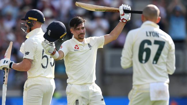 Rory Burns celebrates his maiden Test century. Picture: Getty Images