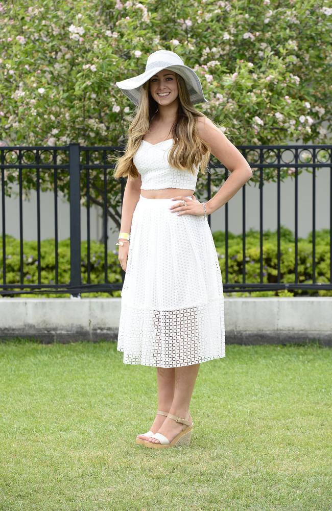 Carla Polita at Flemington Racecourse on Derby Day 2014. Picture: Stephen Harman