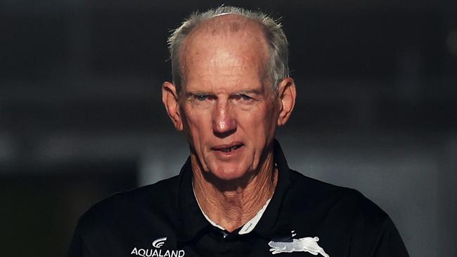 Rabbitohs coach Wayne Bennett during the NRL elimination final against Newcastle on Sunday Picture: Getty Images