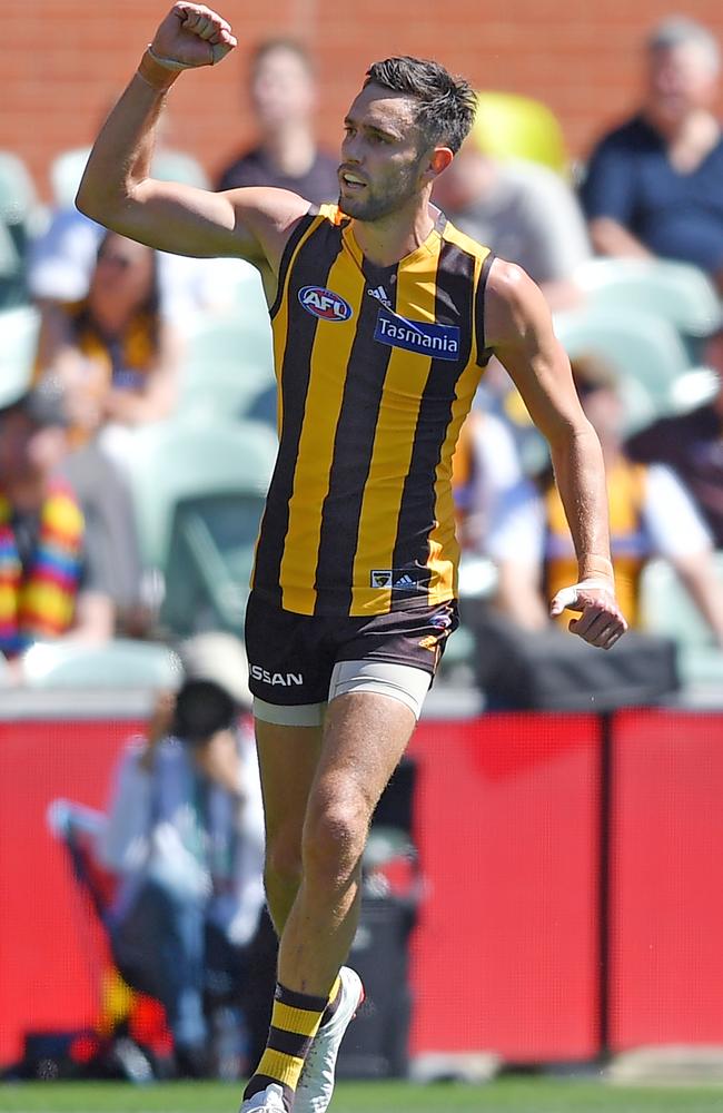 Jack Gunston booted four goals for the Hawks against the Suns. Picture: Mark Brake/Getty Images