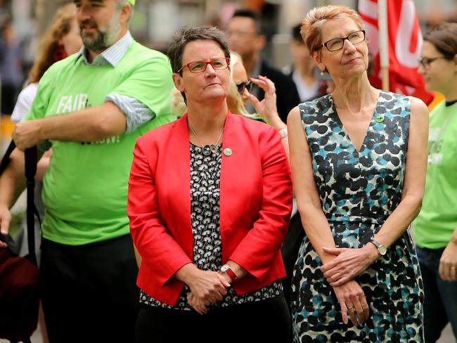 4/02/2019: Meredith Peace (red jacket) at the teachers' union launch of its national pre-election campaign in Melbourne today. Stuart McEvoy/The Australian.