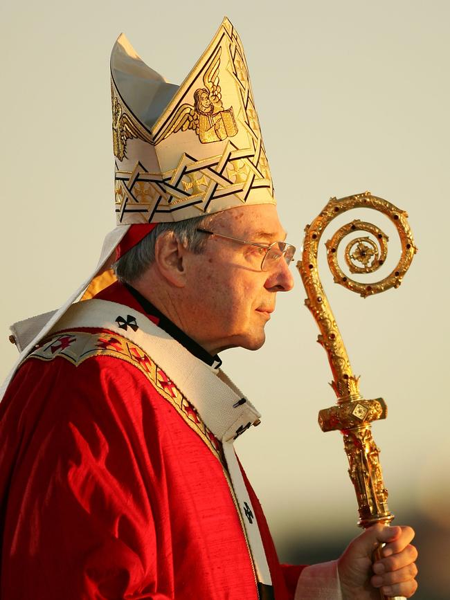 George Pell arrives for the Opening Mass of Welcome of World Youth Day Sydney at Barangaroo in 2008.