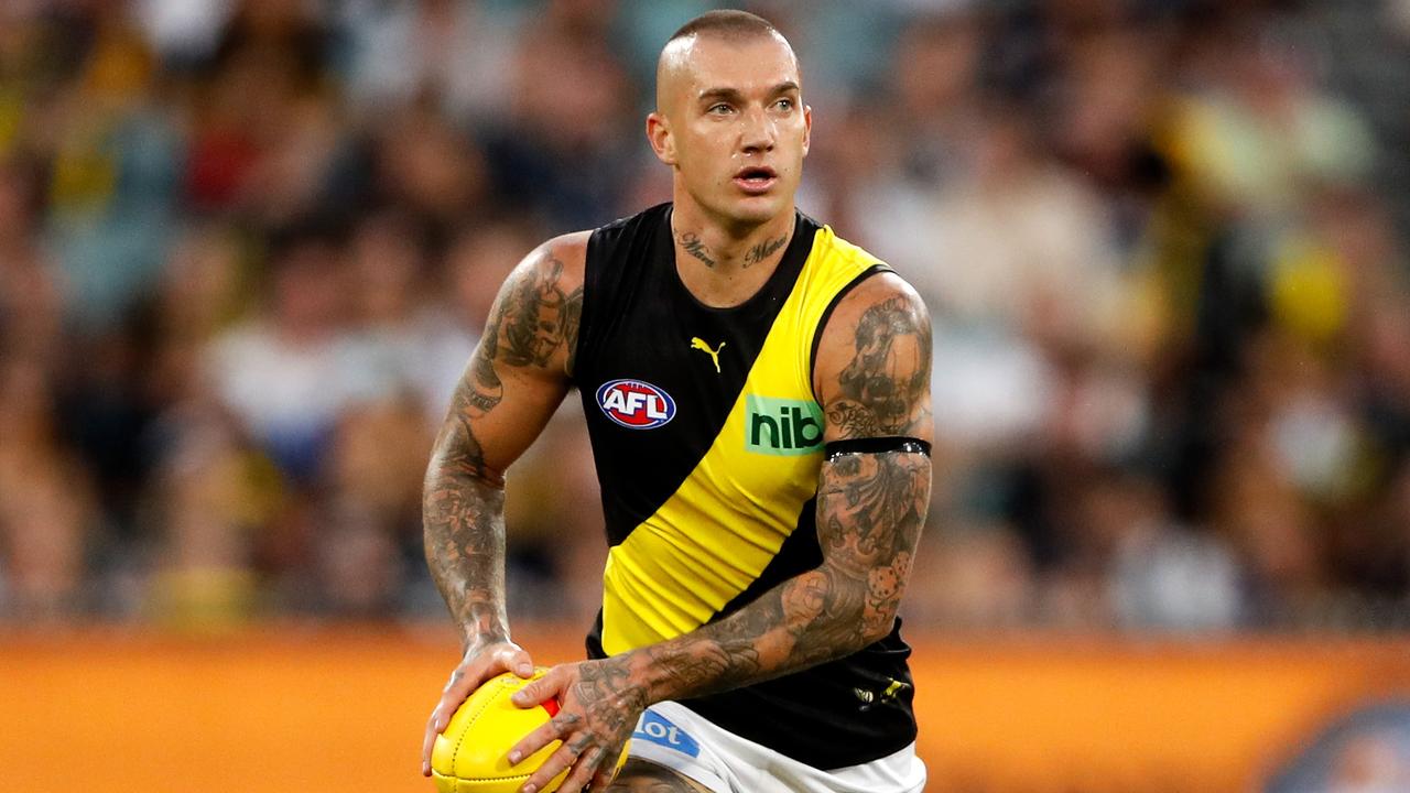 Dustin Martin of the Tigers. Photo by Dylan Burns/AFL Photos via Getty Images