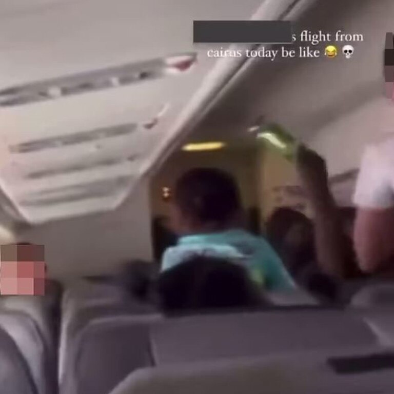 Footage shows a passenger allegedly holding a bottle above their head. Picture: Twitter/JetSkiBandit