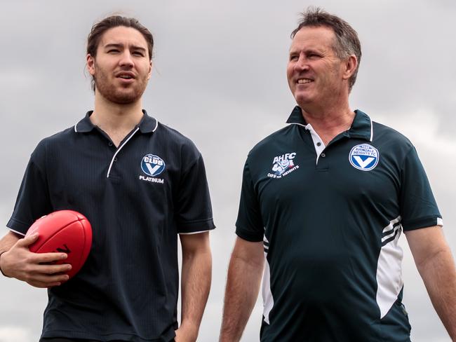 New Avondale Heights coach Patrick Byrne and Dinny Cleary the clubs B and F last year pictured at the ground on Saturday 19th October, 2019.