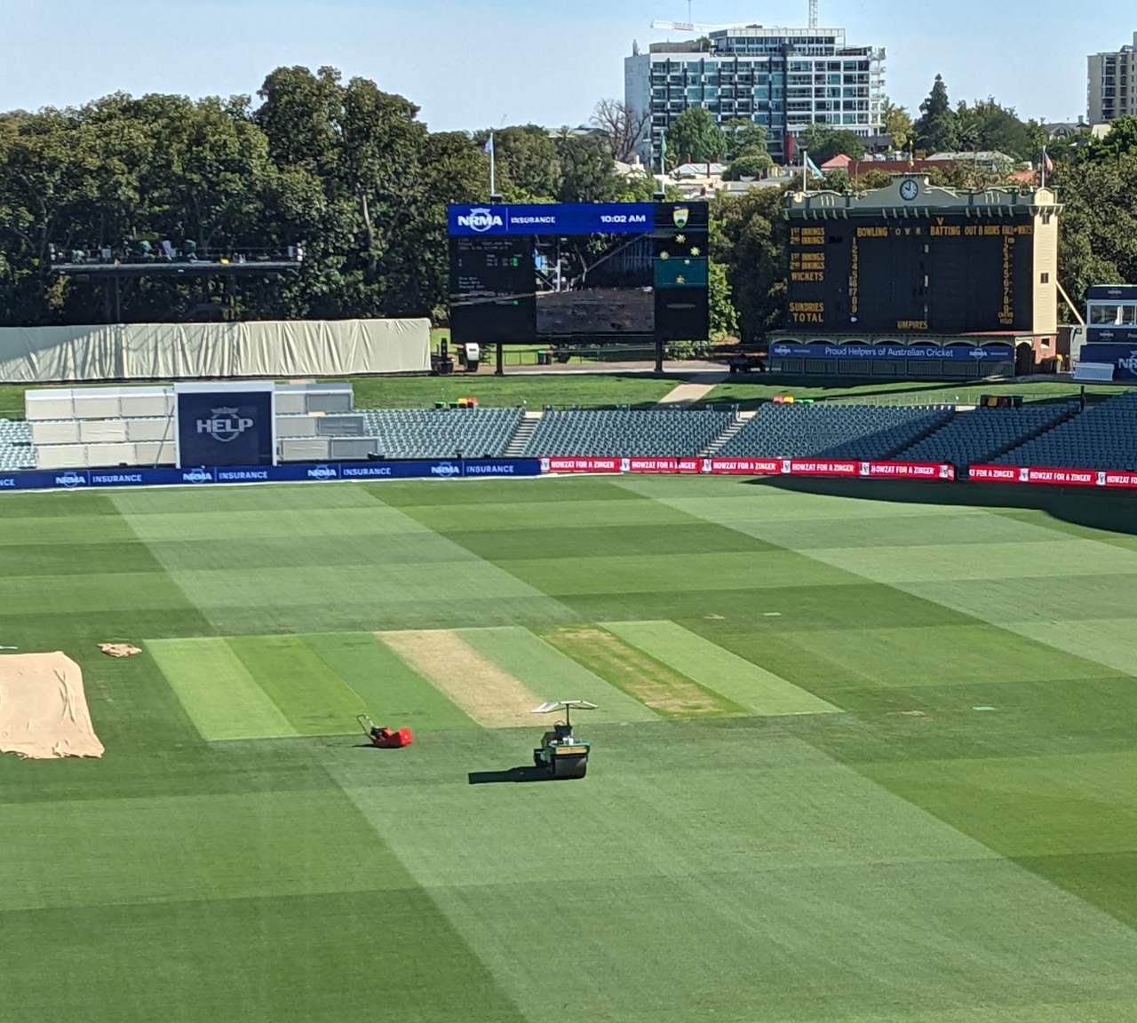 A first glimpse of the Adelaide Oval pitch. Picture: @danbrettig on Twitter