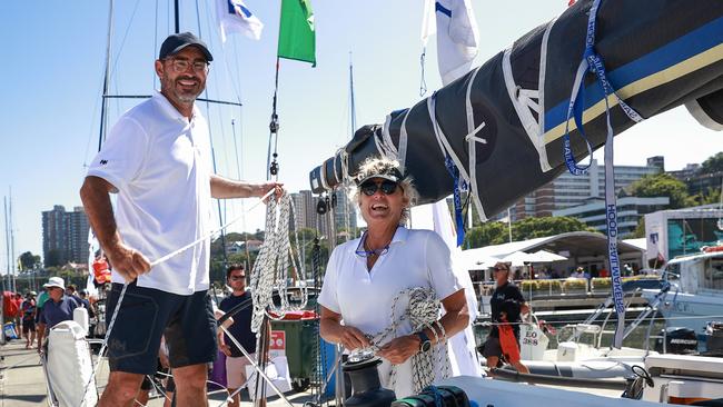 Campbell Geeves and Wendy Tuck before the start. Pic: Justin Lloyd.