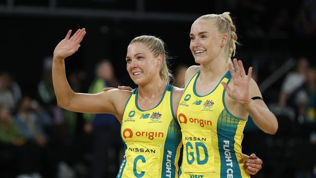 Victorian Diamonds’ Kate Moloney and Jo Weston. Picture: Daniel Pockett/Getty Images