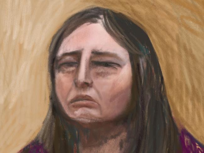 MORWELL, AUSTRALIA- NewsWire Photos JUNE 2, 2025: Court sketch of accused mushroom cook killer Erin Patterson in the Supreme Court, Latrobe Valley. Picture: NewsWire / Anita Lester