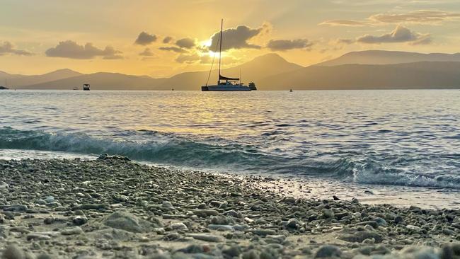 Welcome Bay sunset on Fitzroy Island. Picture: Peter Carruthers