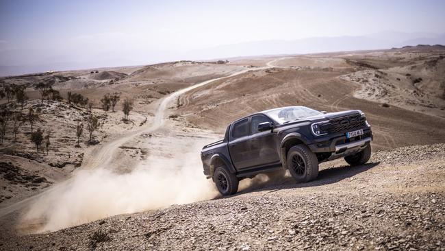 Ford Ranger Raptor in the Agafay Desert in Morocco. Photo: Supplied