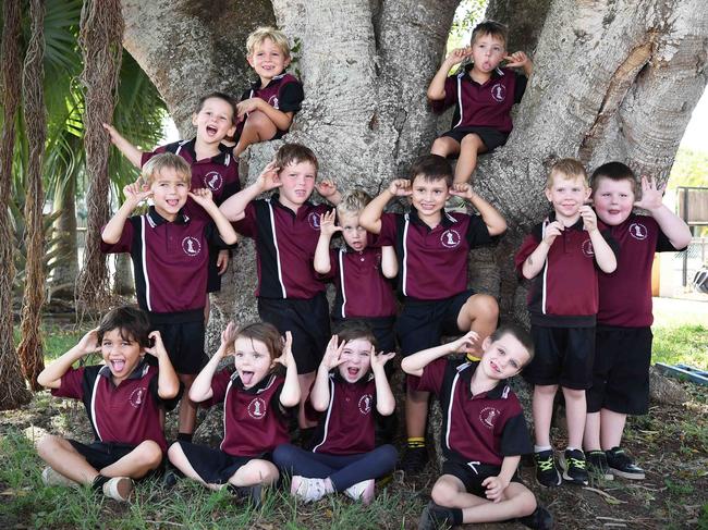 Burnett Heads State School prep students did their best monkey impressions.