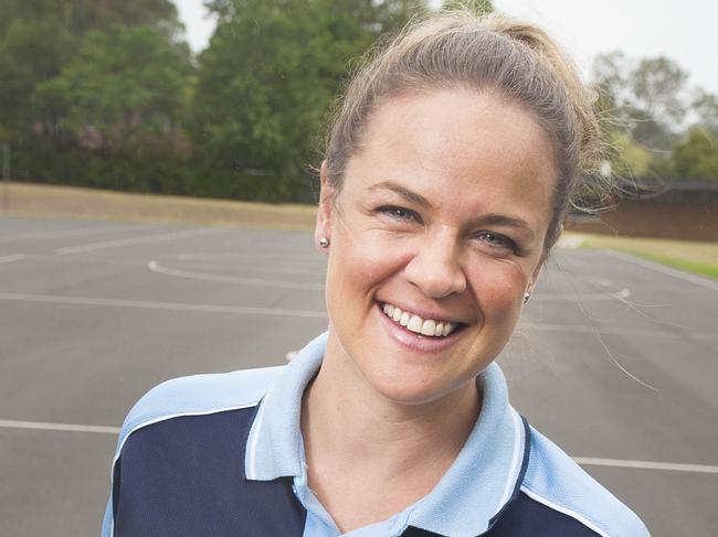 Briony Akle, coach of Baulkham Hills state netball side and former Swifts premiership player, was appointed as an apprentice coach for the NSW Swifts. Pic of her in NSW Swifts gear.